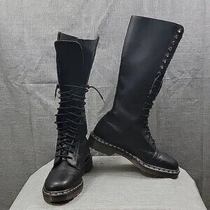 Doc Martens  Black Knee High 20 Eye Lace Up Combat Boots 9663 Women's Size 7